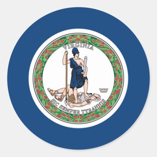 Virginia State Flag Ronde Sticker (Voorkant)