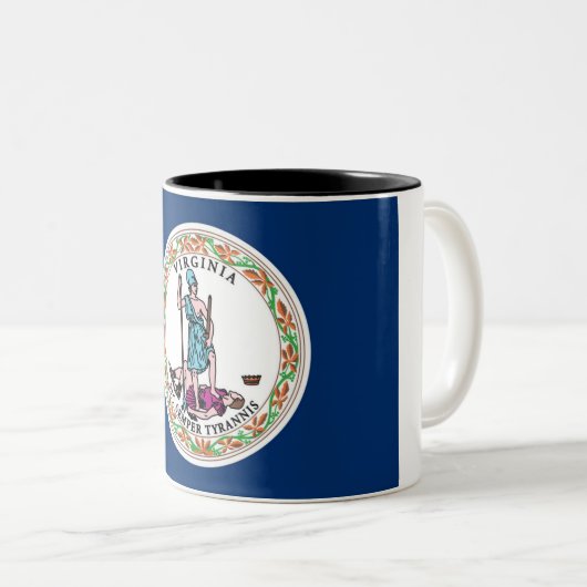 Virginia State Flag Two-Tone Coffee Mok (Voorkant rechts)