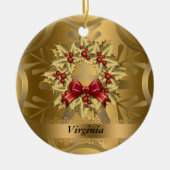 Virginia State-kerstversiering Keramisch Ornament (Voorkant)
