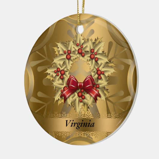 Virginia State-kerstversiering Keramisch Ornament (Links)