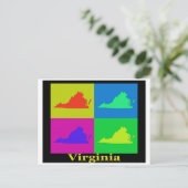Virginia State Map Briefkaart (Staand voorkant)