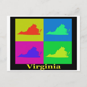 Virginia State Map Briefkaart
