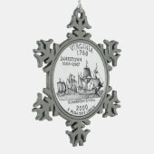 Virginia State Quarter Tin Sneeuwvlok Ornament (Links)