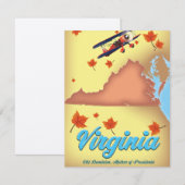 Virginia State retro Travel poster-kaart (Voorkant / Achterkant)