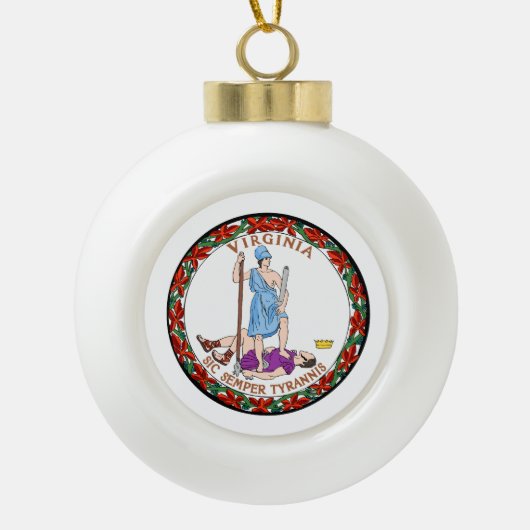 Virginia State Seal Keramische Bal Ornament (Voorkant)