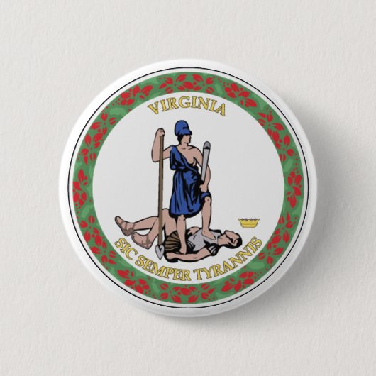 Virginia State Seal Ronde Button 5,7 Cm (Voorkant)