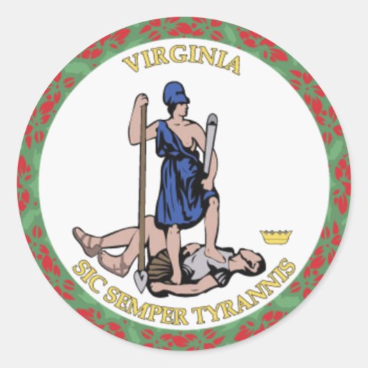 Virginia State Seal Ronde Sticker (Voorkant)