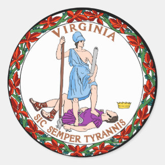 Virginia State Seal Ronde Sticker