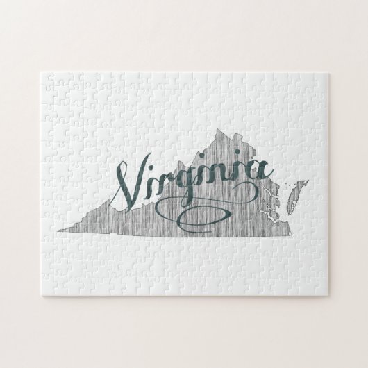 Virginia State Typografie Legpuzzel (Horizontaal)