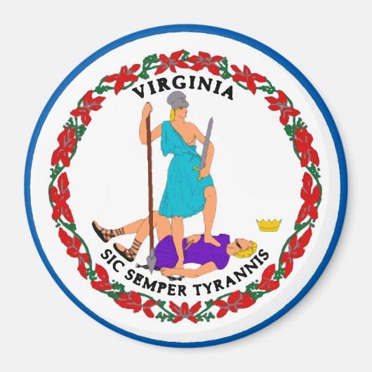 Virginia State Vlag Magnet Magneet (Voorkant)