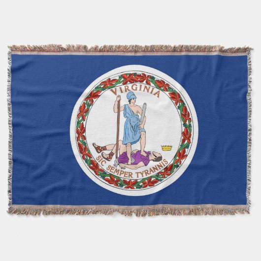 Virginia State Vlag Print Patriottisch Deken (Voorkant)