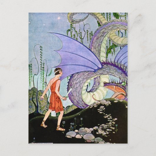  Virginia Sterrett Dragon Meets Warrior Briefkaart (Voorkant)