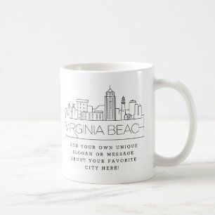 Virginia strand Stylized Skyline   Aangepaste slog Koffiemok