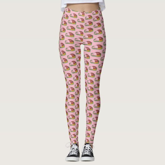 Virginia Style Cured Country Ham VA Meat Pink Leggings (Voorkant)