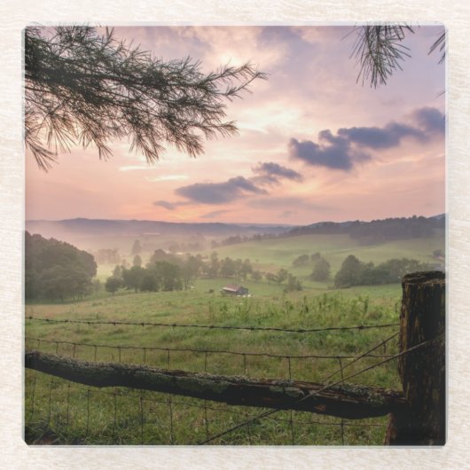 Virginia Sunset Glazen Onderzetter (Voorkant)