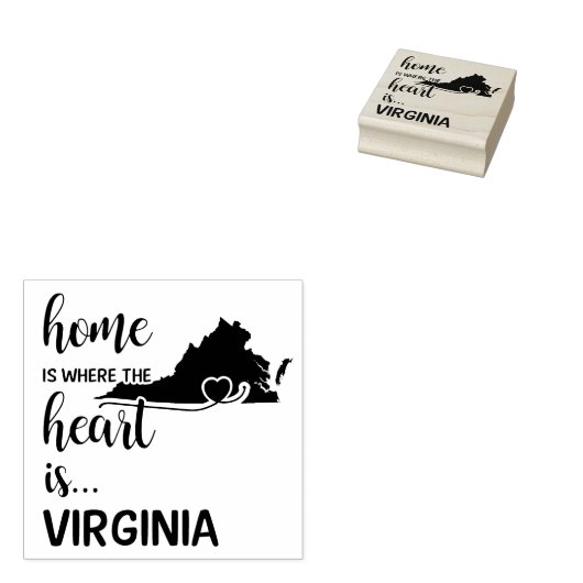 Virginia thuis is waar het hart ligt 	rubberstempel (Gestempeld)