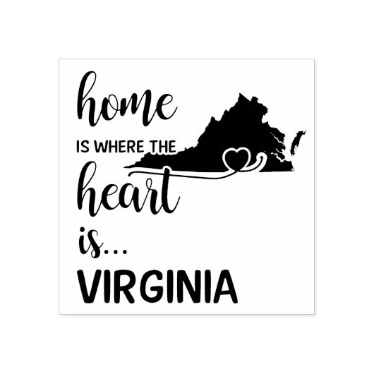 Virginia thuis is waar het hart ligt 	rubberstempel (Afrduk)