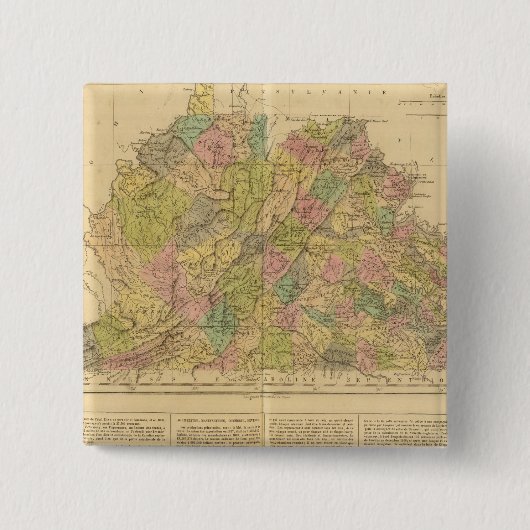 Virginia US Vierkante Button 5,1 Cm (Voorkant)