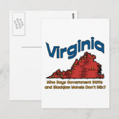 Virginia VA US States Motto ~ Stiffs and Yokels Briefkaart (Voorkant / Achterkant)