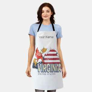 Virginia Verenigde Staten Retro State Kaart  Veren Schort