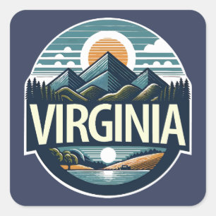 Virginia, Verenigde Staten Vierkante Sticker