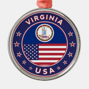 Virginia, Virginia sticker, telefoonhoesje, tote t Metalen Ornament