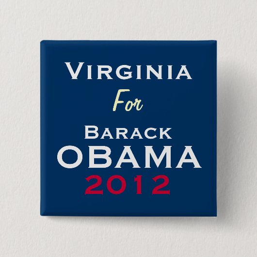 VIRGINIA voor OBAMA 2012 Campaign Button (Voorkant)