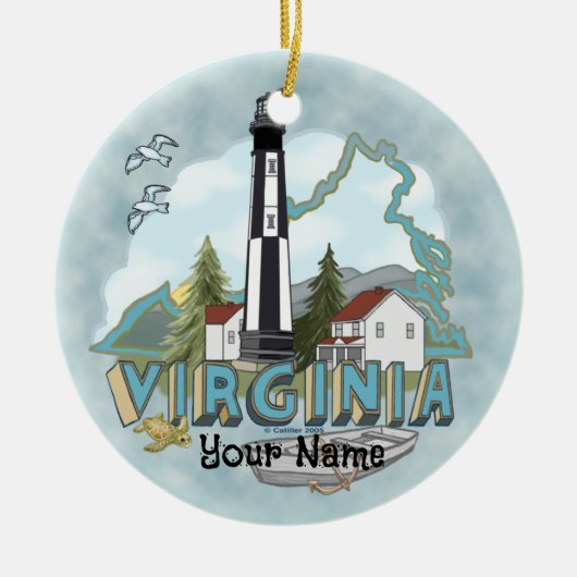 Virginia Vuurtoren Ornament (Voorkant)