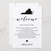 Virginia Wedding Welcome Letter & Itinerary Card Programma (Voorkant / Achterkant)