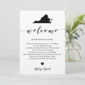 Virginia Wedding Welcome Letter & Itinerary Card Programma (Staand voorkant)