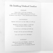 Virginia Wedding Welcome Letter & Itinerary Drieluik Programma (Binnenzijde eerst)