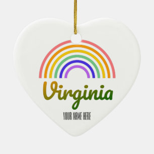 Virginia - West Virginia - Richmond - Rainbow Keramisch Ornament