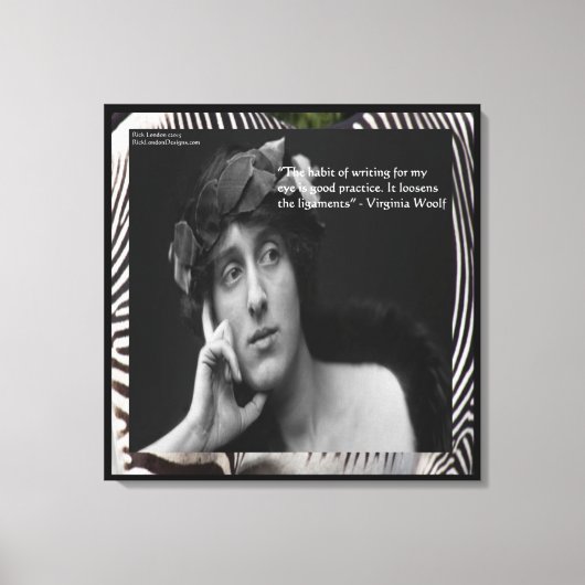 Virginia Woolf & Citation d'écriture Toile imprimé (Recto)