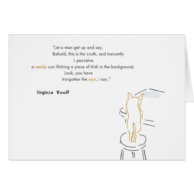 Virginia Woolf Filching Cat Cards (Voorkant Horizontaal)