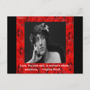 Virginia Woolf & Liefdescitaat Briefkaart