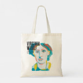 Virginia Woolf Portrait aangepaste tekst | boekenl Tote Bag (Achterkant)