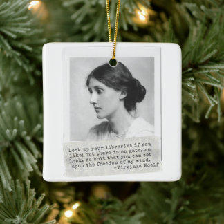 Virginia Woolf Quote - Icons of Women's History Keramisch Ornament