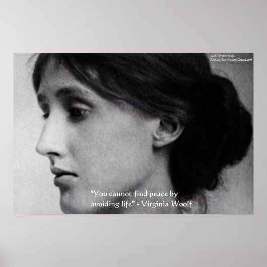 Virginia Woolf "Trouvez la paix" Affiches de citat (Devant)