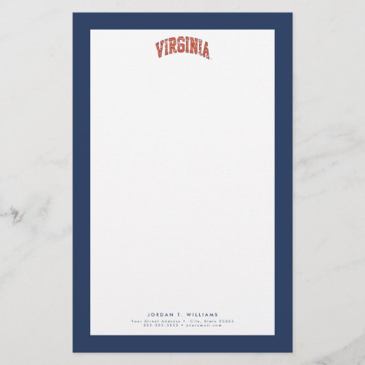 Virginia Wordmark Distress Briefpapier (Voorkant)