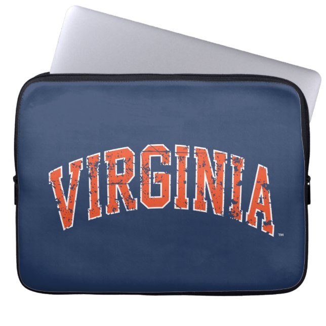 Virginia Wordmark Distress Laptop Sleeve (Voorkant)