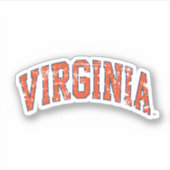 Virginia Wordmark Distress Sticker (Voorkant)