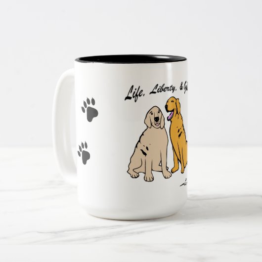 Virginia Wright Goldens Life Liberty Dog Mok (Cup) (Voorkant links)
