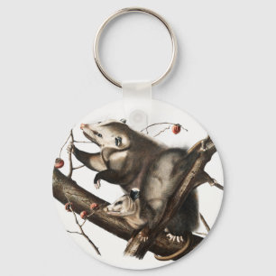Virginiaanse Opossum Didelphis Virginia Illustrati Sleutelhanger