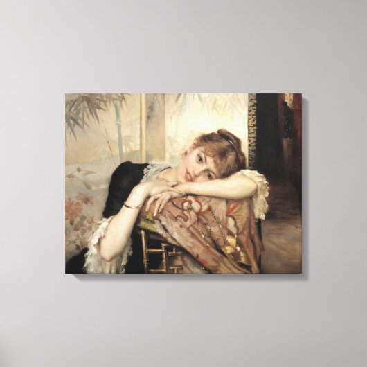 Virginie (De Parijse Vrouw) (door Albert Edelfelt) Canvas Afdruk (Voorkant)