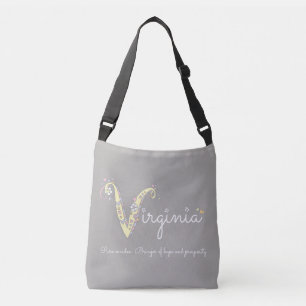 Virginie nom signifiant sac V monogramme
