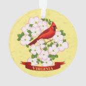 Virginie State Cardinal Bird and Dogwood Flower (dos)