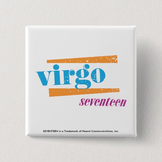 Virgo Aqua Vierkante Button 5,1 Cm (Voorkant)