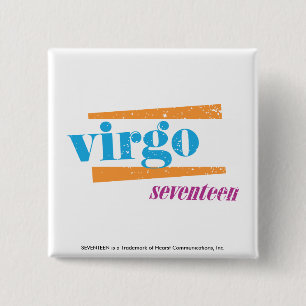 Virgo Aqua Vierkante Button 5,1 Cm