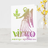 Virgo Astrologie Zodiac Carte d'anniversaire d1 (Fleur jaune)