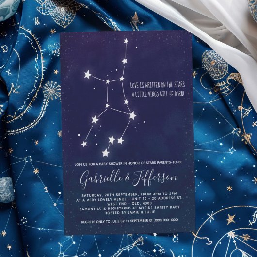 Virgo Astrology Baby shower Kaart